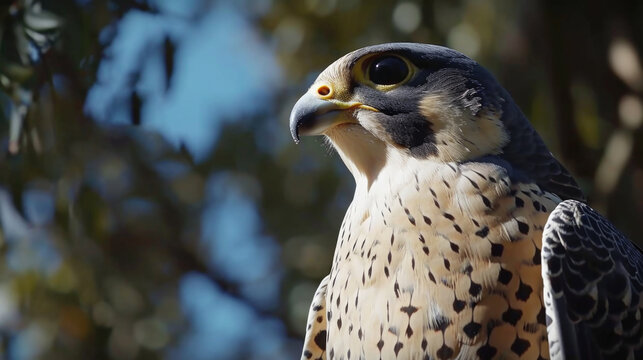 Detailed shot of bird of prey. This image can be used to depict wildlife, nature, or bird watching