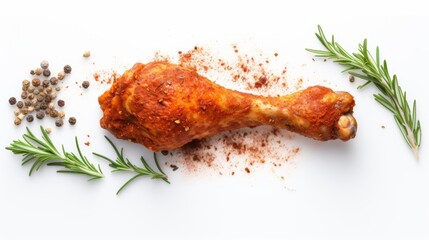 Raw flying chicken drumsticks and spices