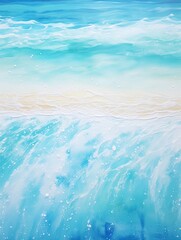 Fototapeta na wymiar Turquoise Caribbean Shorelines Canvas Print: Azure Ocean Waves Serenade