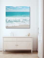 Turquoise Caribbean Shorelines Canvas Print - Azure Ocean Waves Serenity