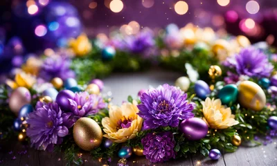 Foto op Plexiglas beautiful Easter wreath decor. Selective focus. © Erik