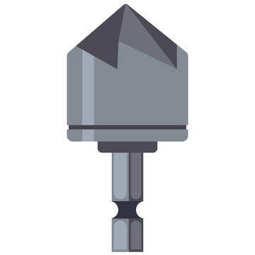 Countersink drill bit vector cartoon illustration isolated on a white background.