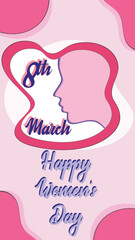 Empowerment Blooms: A Vibrant Tribute to Women on 8th March, Celebrate International Women's Day with this vibrant vector! It features a silhouette of a woman, symbolizing the strength of women.