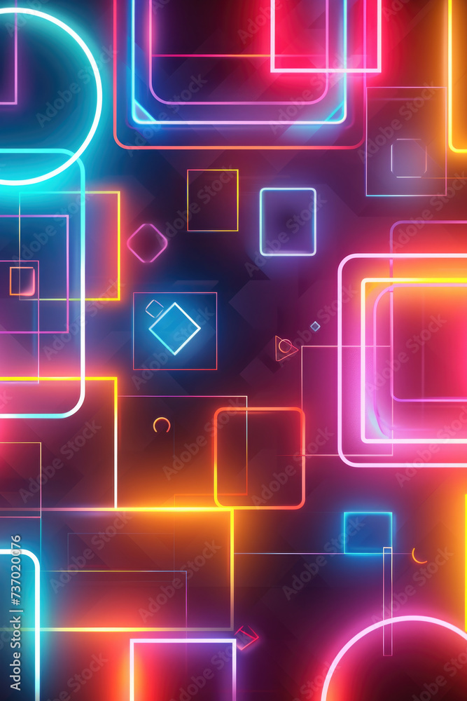 Poster collection of various colored squares arranged on black background. perfect for graphic design proje