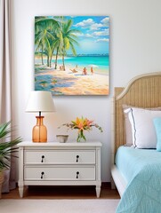 Turquoise Caribbean Shorelines: Tropical Beach Art on Canvas