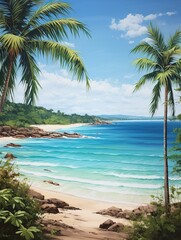 Turquoise Caribbean Shorelines: Pristine Beach Views Wall Art