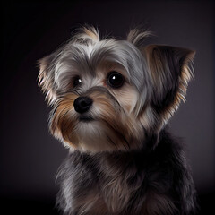 Artistic Yorkie Portrait in a Professional Studio Setting