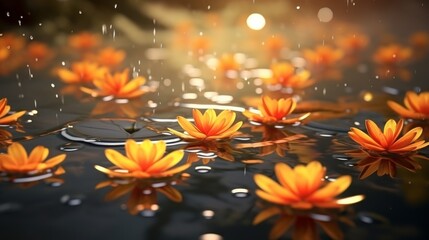 Lotus floating on the water