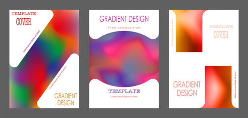 A set of backgrounds with a colorful gradient. Layout for the cover, brochure, catalog and creative design idea