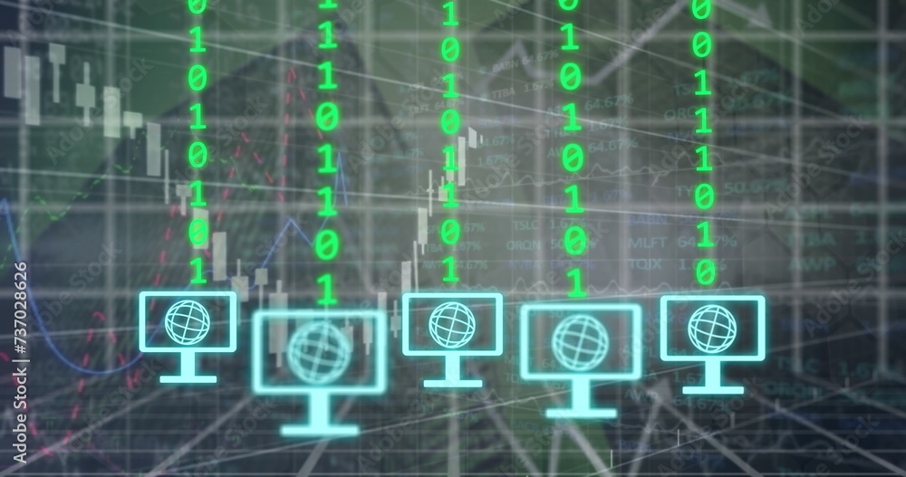 Poster image of connections and data processing over city