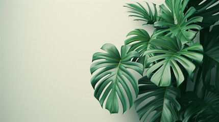 Fototapeta na wymiar Monstera plants placed in the corner of a room with clean white walls, Ai generated Images