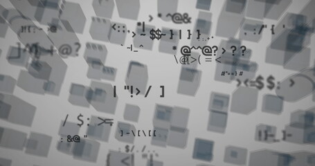 Image of digital interface with icons and data processing