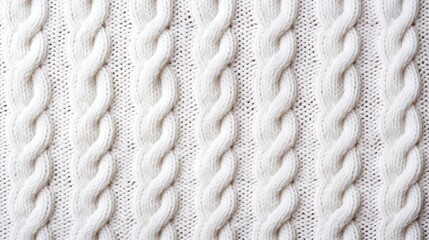 Close - Up of White Knit Wool Texture.