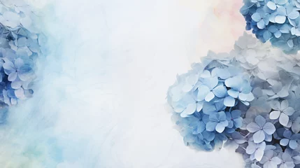 Schilderijen op glas Creative image of pastel blue Hydrangea © Natia