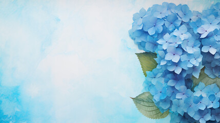 Creative image of pastel blue Hydrangea