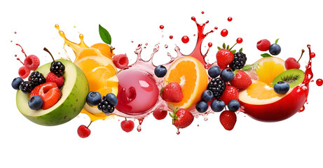 splash with various of fruit.
