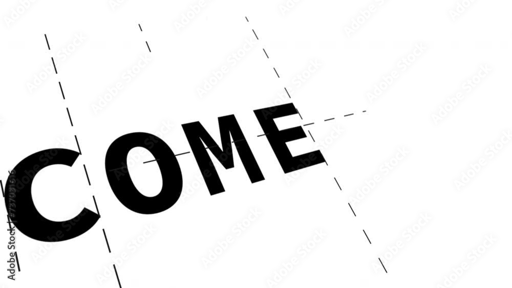 Poster animated welcome text with line art for title or intro 4k