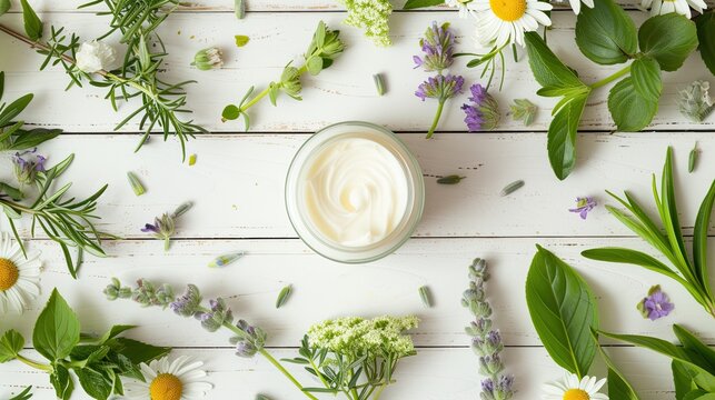 Herbal cream. Generative AI