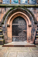 Fototapeta na wymiar Eternal Grace: A Glimpse of Chester Cathedral’s Majestic Doorway