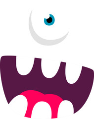 Cartoon Monster Cyclop Face