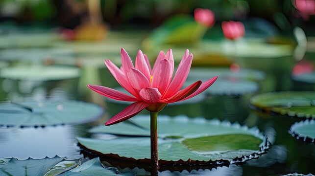 Lotus in Bogor Garden. Generative AI