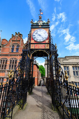 Historic Eastgate Clock Tower Amidst Chester’s Architectural Beauty