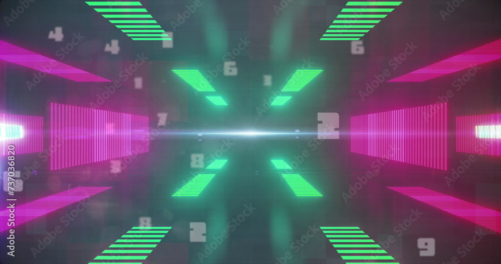 Poster image of digital interface with icons and data processing