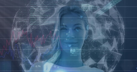 Image of digital interface with icons and data processing