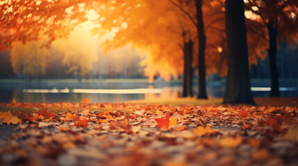 Naklejka na ściany i meble Abstract blurred autumn background