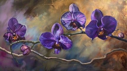 Purple orchids. Generative AI