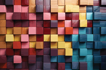 Colourful rhombus geometry texture pattern wallpaper. Background with abstract pattern design graphics made with simple shapes and forms. Useful for creating invitations, banners, posters, etc.