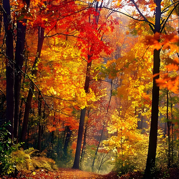 the vibrant colors of fall foliage. 