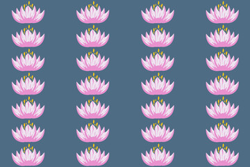 Lotus seamless pattern. Sacred plant of India. Summer Flower background. Water lily. Vector illustration can used wallpaper fabric t-shirt print. EPS 10 - obrazy, fototapety, plakaty