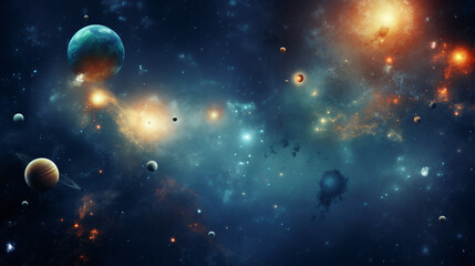 Obraz na płótnie Canvas Astrological background with planets