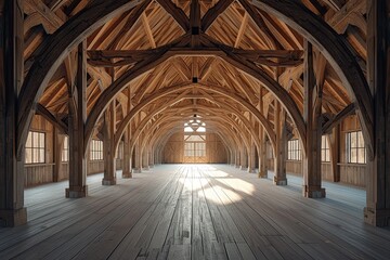 wooden hall and center architecture