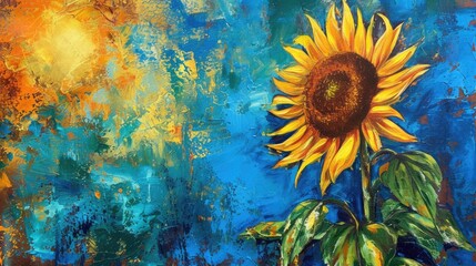 Fototapeta na wymiar Sunflower in bloom. Generative AI