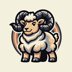 isolated ram sheep mascot vector