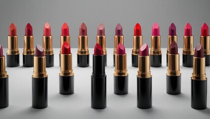 Obraz premium a large number of lipsticks, cosmetics background