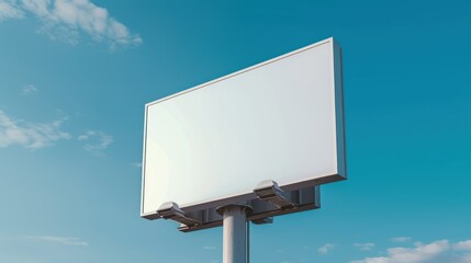 billboard against a clear blue sky background, display for various promotional materials