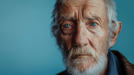 Retrato, primer plano de ancianos como imagen de la soledad de las personas mayores en la sociedad actual