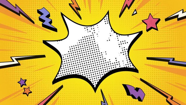 Pop art background with explosions and lightning