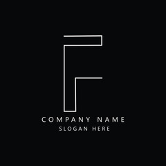 Minimal letter logo F font. Hand-drawn alphabet, line art letters for calligraphic typography. Decorative linear lettering vector sont, creative letter line illustration