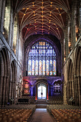 Fototapeta premium Gothic Grandeur: A Glimpse Inside Chester Cathedral