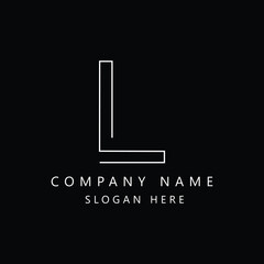 Minimal letter logo L font. Hand-drawn alphabet, line art letters for calligraphic typography. Decorative linear lettering vector sont, creative letter line illustration