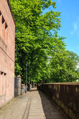 A Peaceful Walk Along Historic Stone Walls