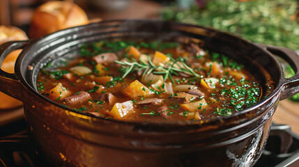 soup with meat and vegetables
