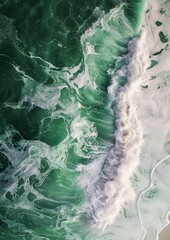 Naklejka premium surrealism, aerial view, coastline, conceptual art, photography, magical, minimalism