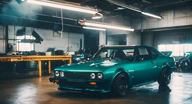 classic JDM car in the lot