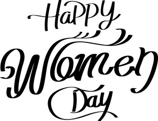 Handwritten  brush lettering of Happy Womanday , Typography design, calligraphy illustration