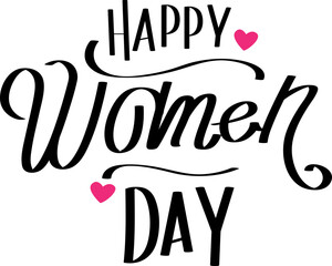 Handwritten  brush lettering of Happy Womanday , Typography design, calligraphy illustration